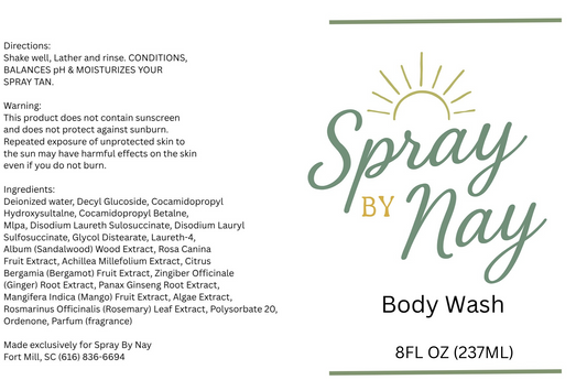 Body Wash Spray Tan Safe